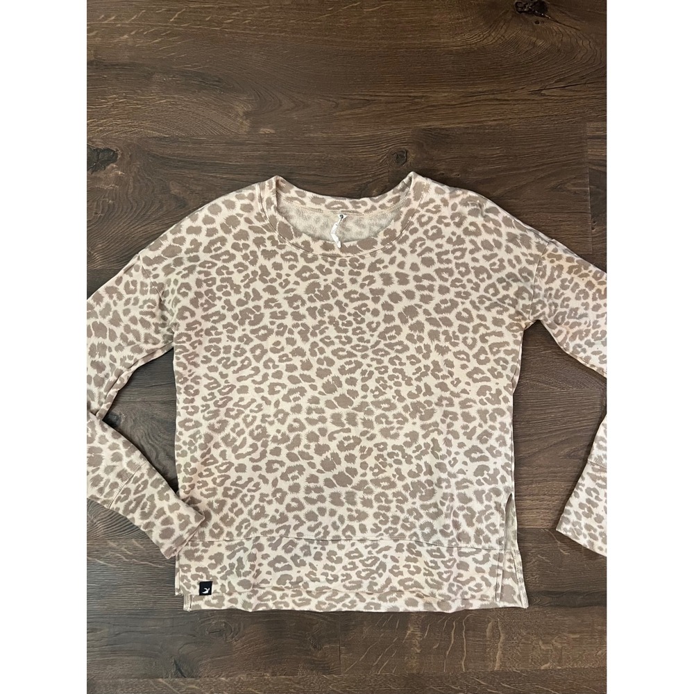 Glyder XS Pullover‎ Leopard Print Long Sleeve Top Crew Neck Casual Comfy
